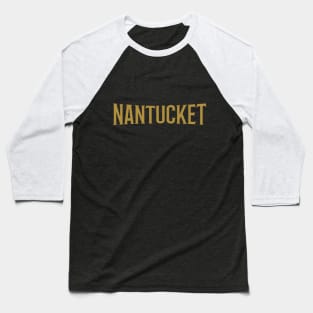 Nantucket City Typography Baseball T-Shirt